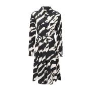Zijden jurk met zwart-wit patroon Max Mara Weekend , Multicolor , Dame...