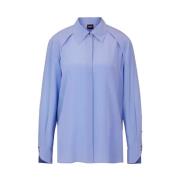Bacie Zijden Overhemd - Lichtblauw Hugo Boss , Purple , Dames