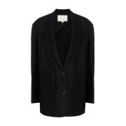 Zwarte Conde Single-Breasted Blazer Studio Nicholson , Black , Dames