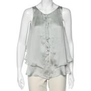Pre-owned Silk tops Armani Pre-owned , Green , Dames
