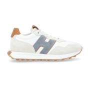 Suede Sneaker in wit en beige Hogan , Multicolor , Heren