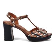 Sandalen met geometrisch patroon en hak Chie Mihara , Brown , Dames