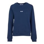 Blauwe Sweaters met Klein Logo Msgm , Blue , Dames
