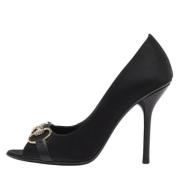 Pre-owned Satin heels Gucci Vintage , Black , Dames