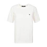 Katoenen Basic T-shirt met logo Max Mara Weekend , White , Dames