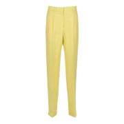 Gele Straight Leg Broek Msgm , Yellow , Dames