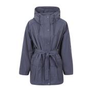 Korte blauwe parka van katoen en nylon twill Max Mara Weekend , Blue ,...