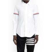 Klassiek Wit Button-Down Overhemd met Handtekeningstrepen Thom Browne ...