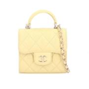 Pre-owned Leather handbags Chanel Vintage , Yellow , Dames