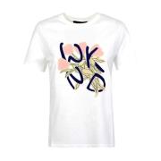 Witte katoenen print T-shirt Max Mara Weekend , White , Dames
