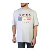 Heren Logo T-Shirt Tommy Hilfiger , Gray , Heren
