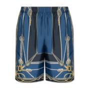 Zijden shorts Versace , Blue , Heren
