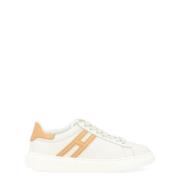 Sneaker H365 van ivoor en beige leer Hogan , White , Dames