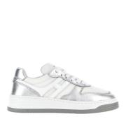 Witte Metallic Leren Sneakers Hogan , Multicolor , Dames