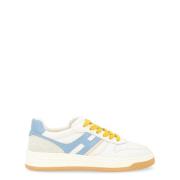 Witte, blauwe en gele leren sneakers Hogan , White , Heren