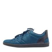 Pre-owned Leather sneakers Louis Vuitton Vintage , Blue , Dames