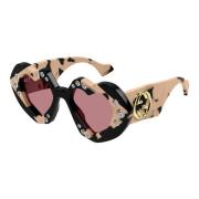 Goud/Grijs Zonnebril Gucci , Multicolor , Dames