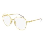 Gold Lilac Eyewear Frames Gucci , Yellow , Unisex