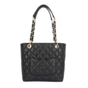 Pre-owned Leather totes Chanel Vintage , Black , Dames