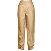 Stijlvolle Bruine Leren Look Broek Dante 6 , Brown , Dames