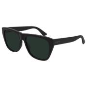 Zwarte/Groene Zonnebril Gucci , Black , Heren