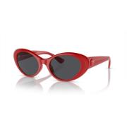 Rode/donkergrijze zonnebril Versace , Red , Dames