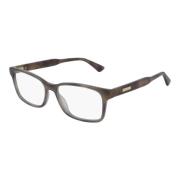 Grey Havana Eyewear Frames Gucci , Brown , Unisex