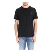 Geborduurd Logo Katoenen T-Shirt Polo Ralph Lauren , Black , Heren