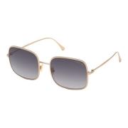 Keira Sunglasses in Shiny Rose Gold/Grey Shaded Tom Ford , Yellow , Da...