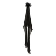 Zwarte chiffon top met bloemenapplicatie Dolce & Gabbana , Black , Dam...