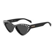 Black/Dark Grey Sunglasses Moschino , Black , Dames