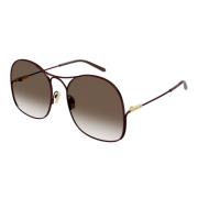 Stijlvolle Metallo Zonnebril Chloé , Brown , Unisex