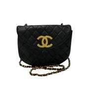 Pre-owned Leather chanel-bags Chanel Vintage , Black , Dames