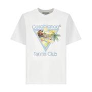 Afro Cubism Tennis Club T-shirt Casablanca , White , Heren