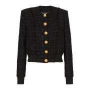 Tweed Jas Balmain , Black , Dames