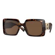 Medusa Stud Sunglasses Dark Havana/Brown Versace , Brown , Dames