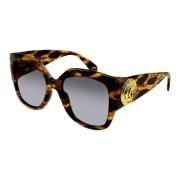 Havana/Grey Shaded Zonnebril Gucci , Brown , Dames