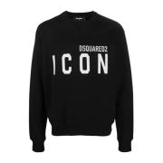 Grote Logo Sweater Dsquared2 , Black , Heren