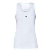 Witte Slim Fit Top met Metallic Logo Givenchy , White , Dames