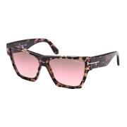 Tortoise Brown Pink Shaded Sunglasses Tom Ford , Brown , Dames