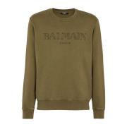 Vintage sweatshirt Balmain , Green , Heren