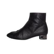 Pre-owned Leather boots Chanel Vintage , Black , Dames