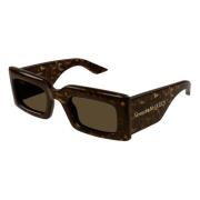 Havana/Green Sunglasses Alexander McQueen , Multicolor , Dames