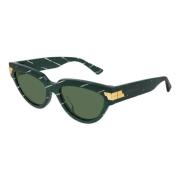 Green/Green Sunglasses Bottega Veneta , Green , Dames