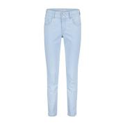 Slim Fit High Rise Jeans met Strepen Red Button , Blue , Dames