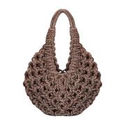 Handgemaakte Diamond Hobo Tas Hibourama , Brown , Dames