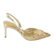 Gouden Sandalen voor Vrouwen René Caovilla , Beige , Dames