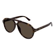 Dark Havana Sunglasses Gucci , Brown , Heren