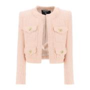 Tweed Jackets Balmain , Pink , Dames