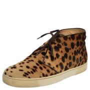 Pre-owned Fabric sneakers Christian Louboutin Pre-owned , Brown , Dame...